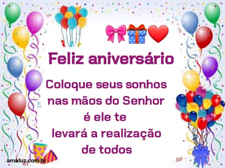 feliz aniversário coloque seus sonhos nas mãos de Deus