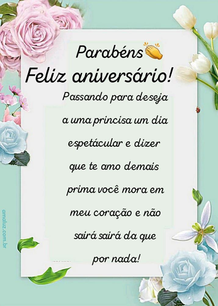 feliz aniversario minha prima