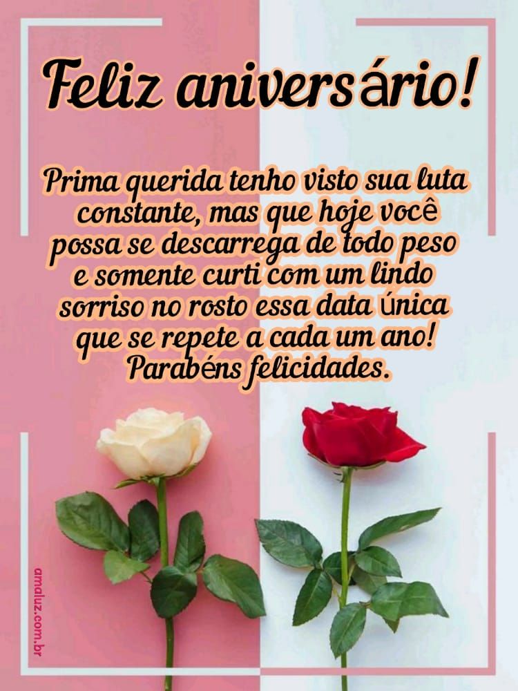 feliz aniversario prima querida