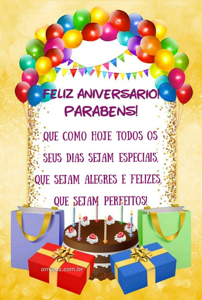 feliz aniversario que seu dia seja especial