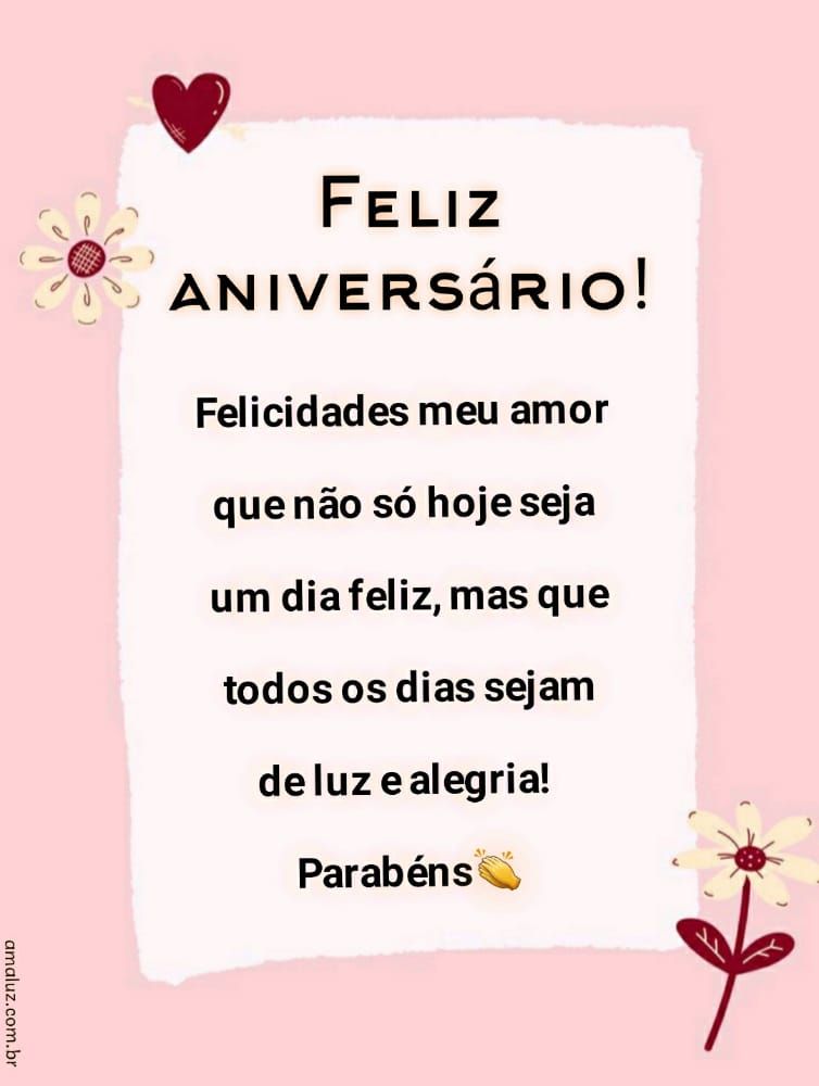 feliz aniversrio felicidades meu amor
