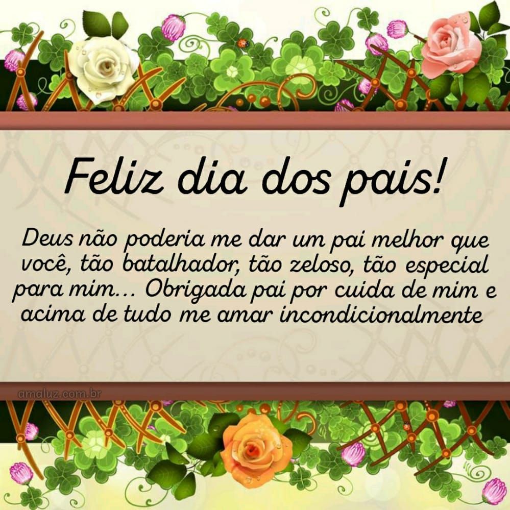 imagem bonita com mensagem de feliz dia dos pais