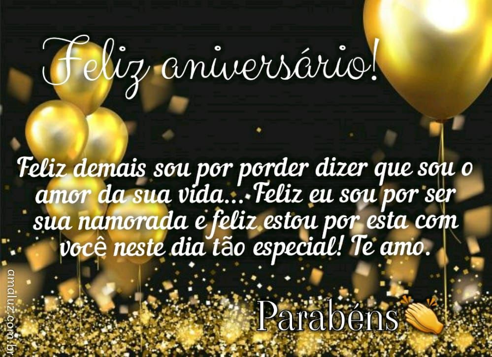 imagem com fundo preto e balões dourados de feliz aniversario