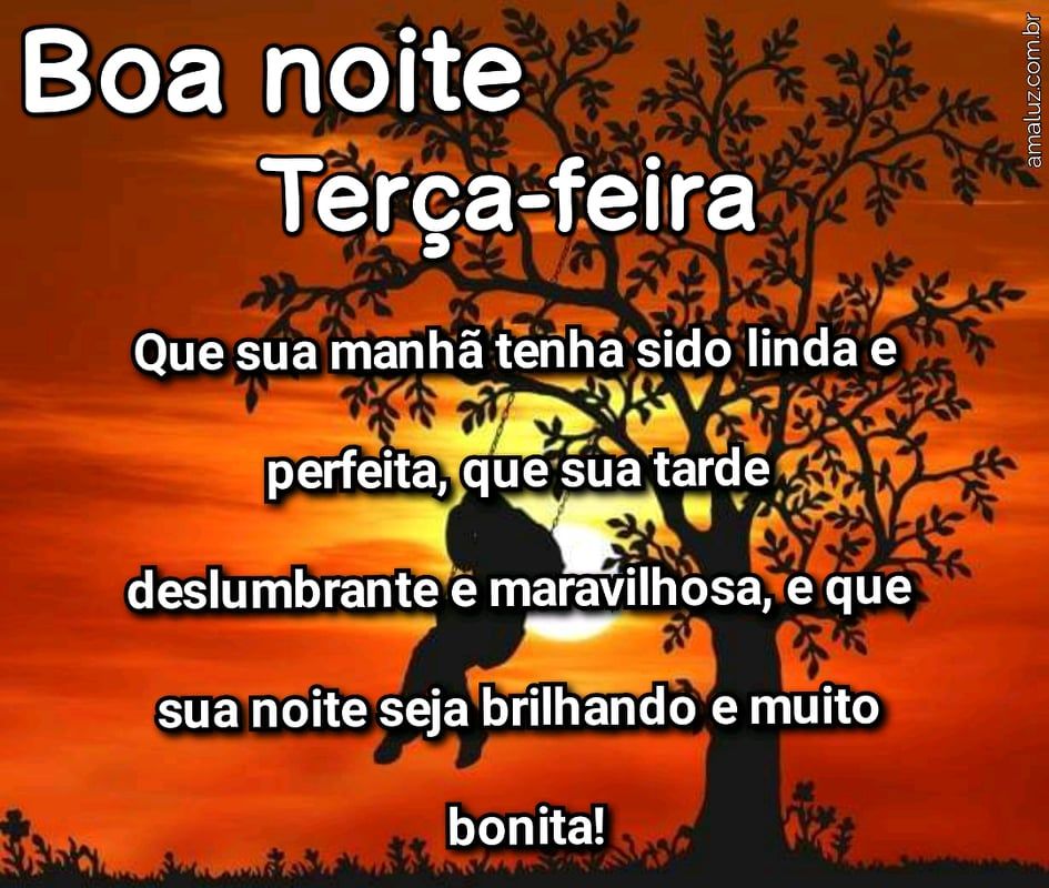 imagem de boa noite terça feira terminando