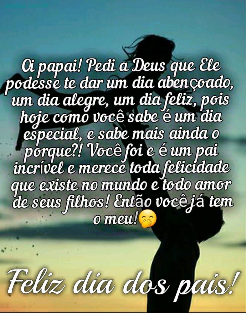 imagem perfeita de pai e filha com mensagem de feliz dia dos pais
