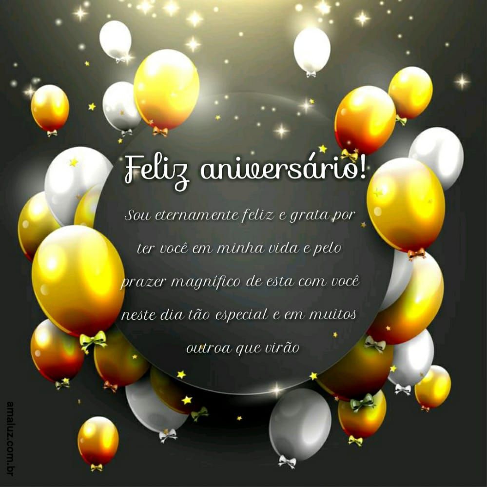 imagem preta com bal~ões dourados de feliz aniversario para namorado