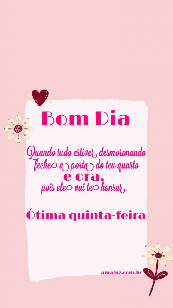 imagem rosinha de ótima quinta feira com bom dia