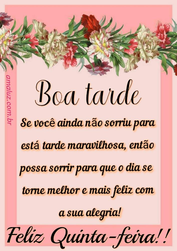 imagem rosinhas de boa tarde e feliz quinta feira