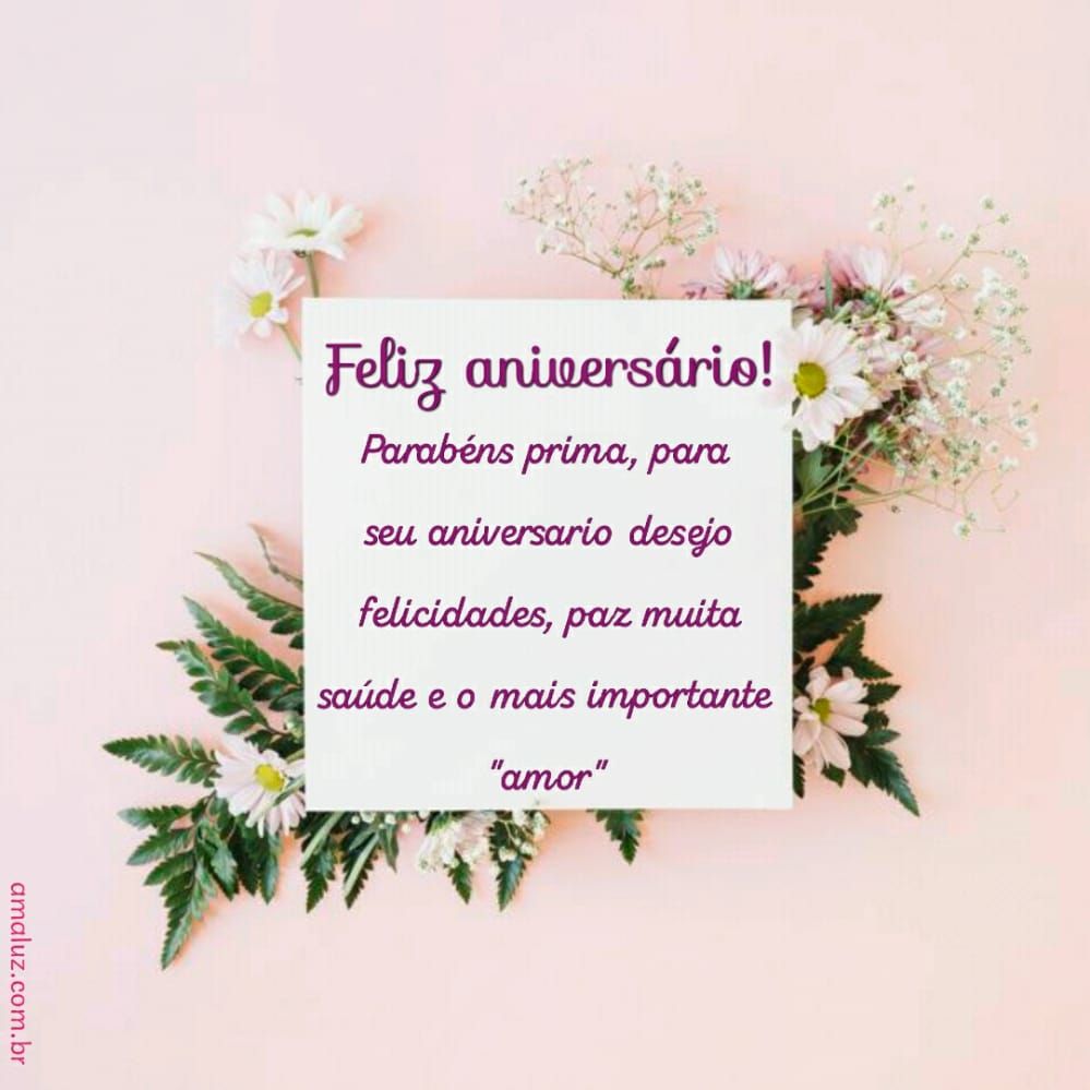 linda imagem de feliz aniversario para prima