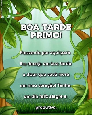 mensagem boa tarde primo do meu coração
