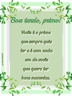 mensagem de boa tarde pra primo