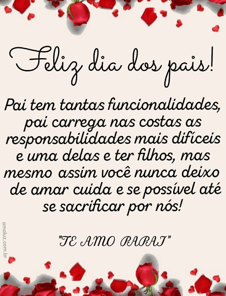 mensagem de feliz dia dos pais com texto e pai eu te amo