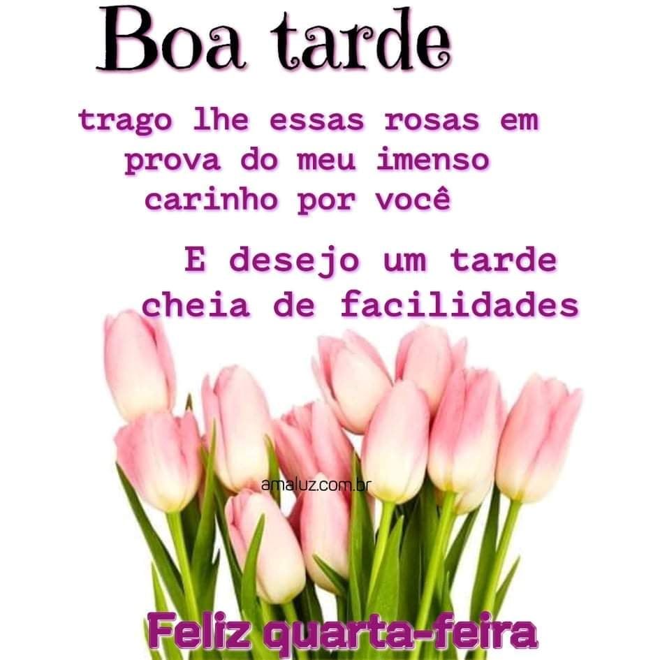 mensagens de boa tarde e feliz quarta feira com carinho
