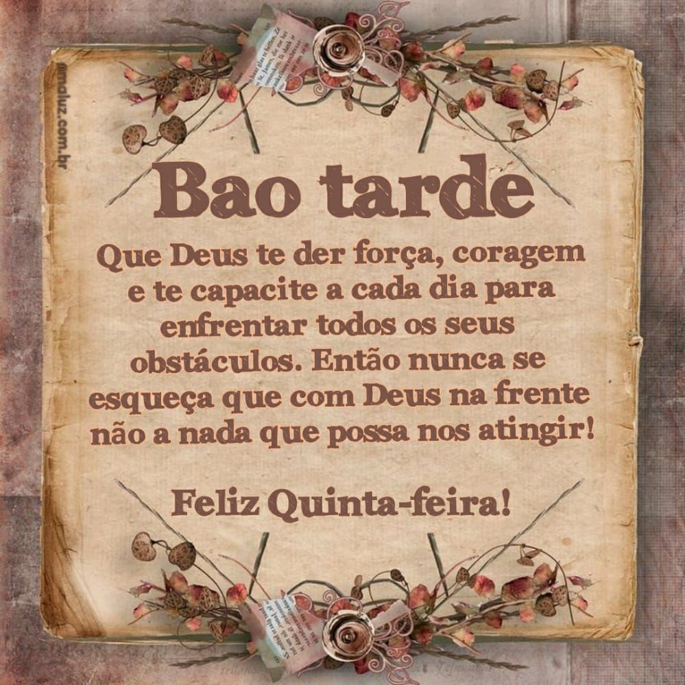 tenha uma boa tarde e uma feliz quinta feira