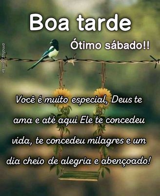 uma boa tarde e um ótimo sábado