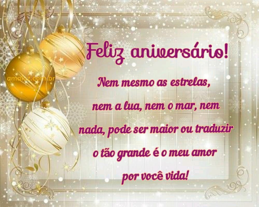 uma mensagem de feliz aniversario para o amor da minha vida