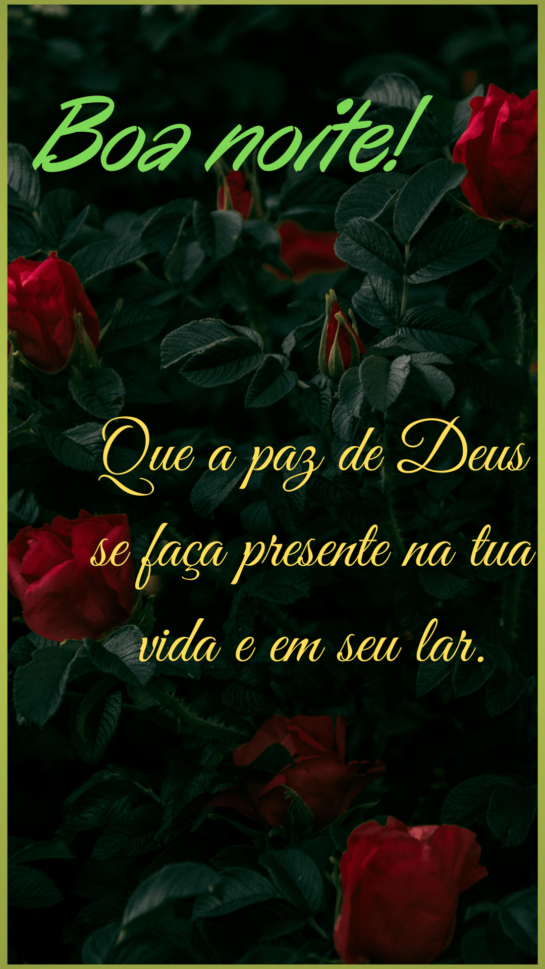 Boa noite com a paz de Deus