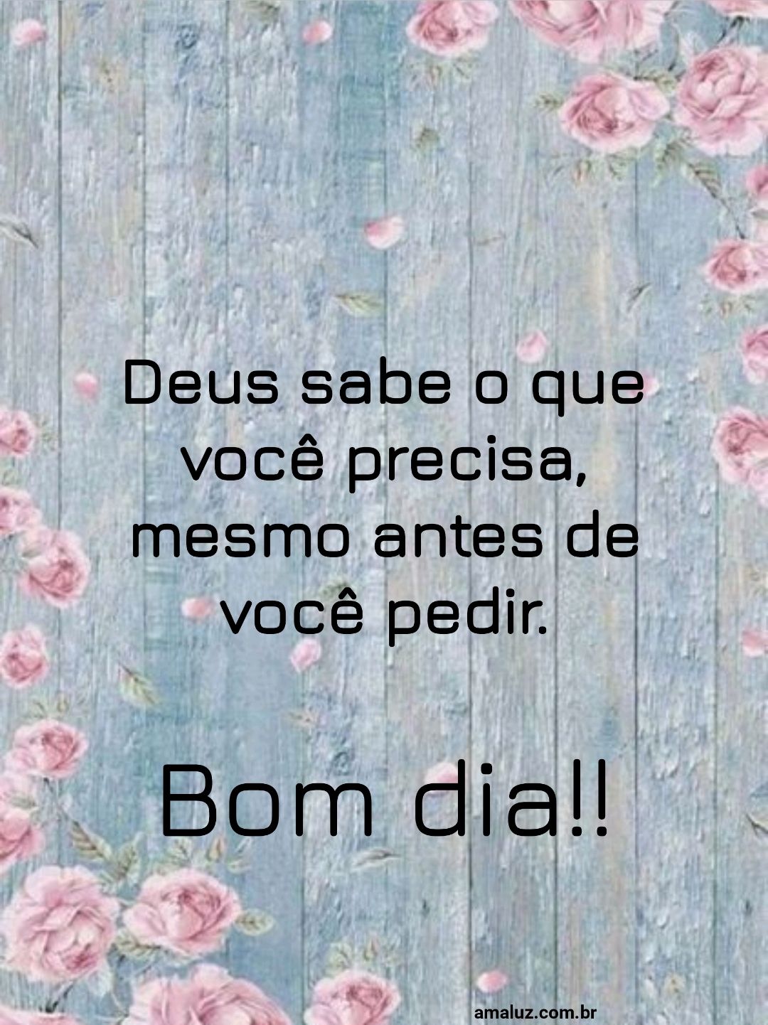 Bom dia Deus sabe do que você precisa