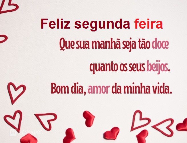Bom dia amor que amo todo dia feliz segunda feira