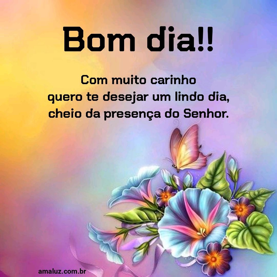 Bom dia, com muito carinho quero te desejar um dia lindo.