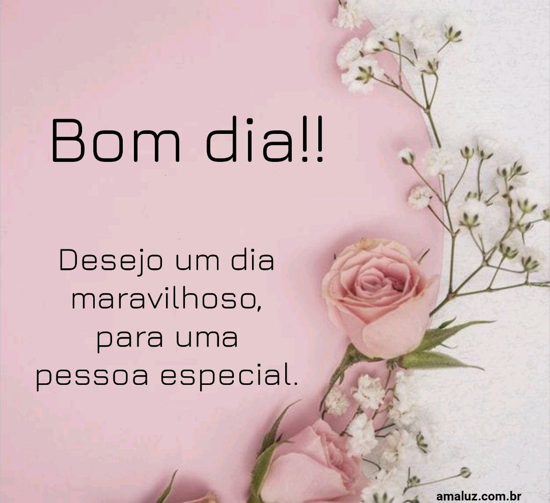 Bom dia, desejo um dia especial.