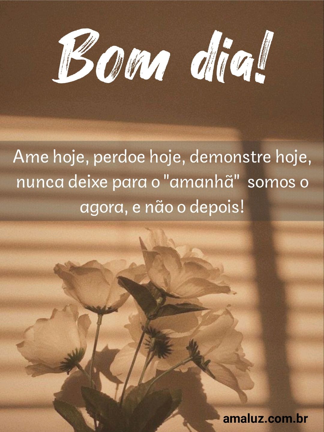 Bom dia não deixe nada pro amanhã 