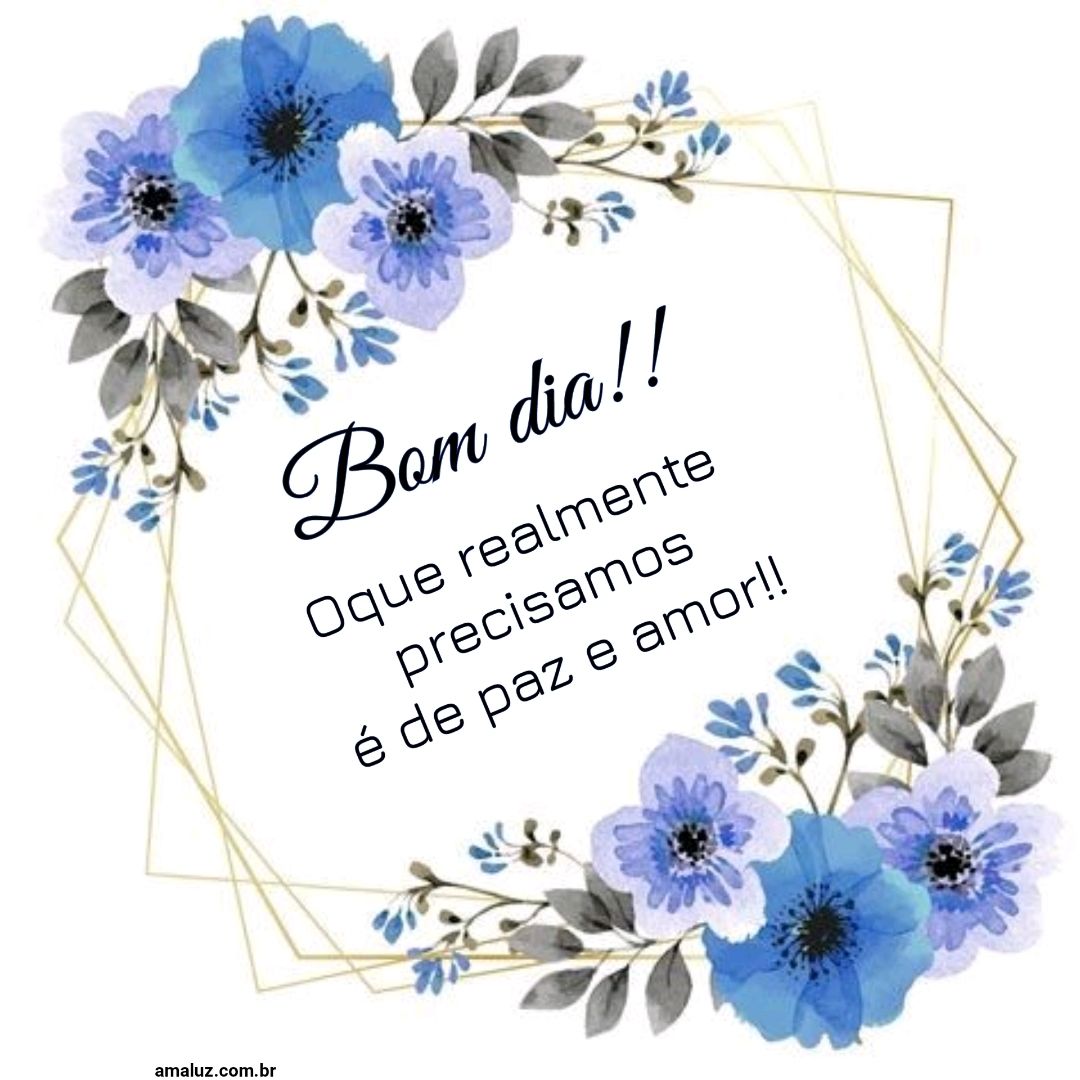 Bom dia oque precisamos é de paz e amor.