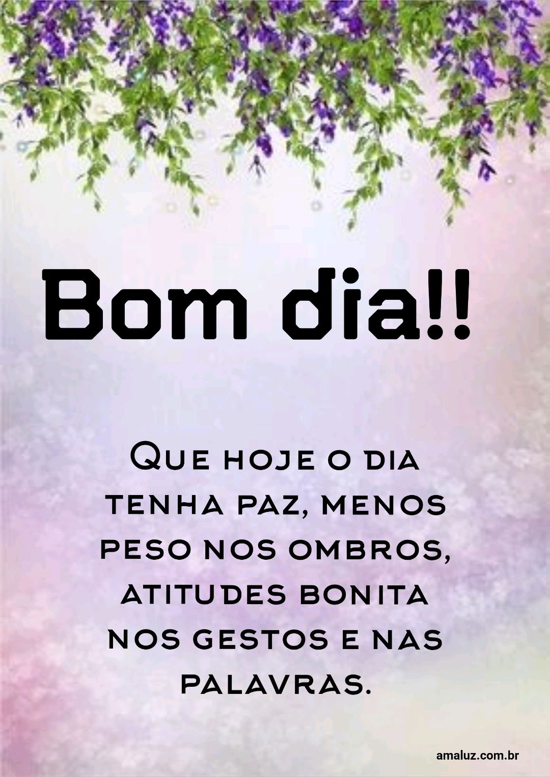 Bom dia, que hoje o dia tenha paz...