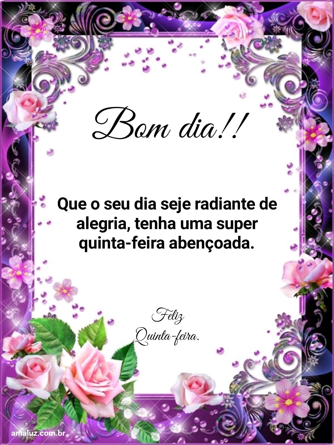 Bom dia que seu dia seje radiante.