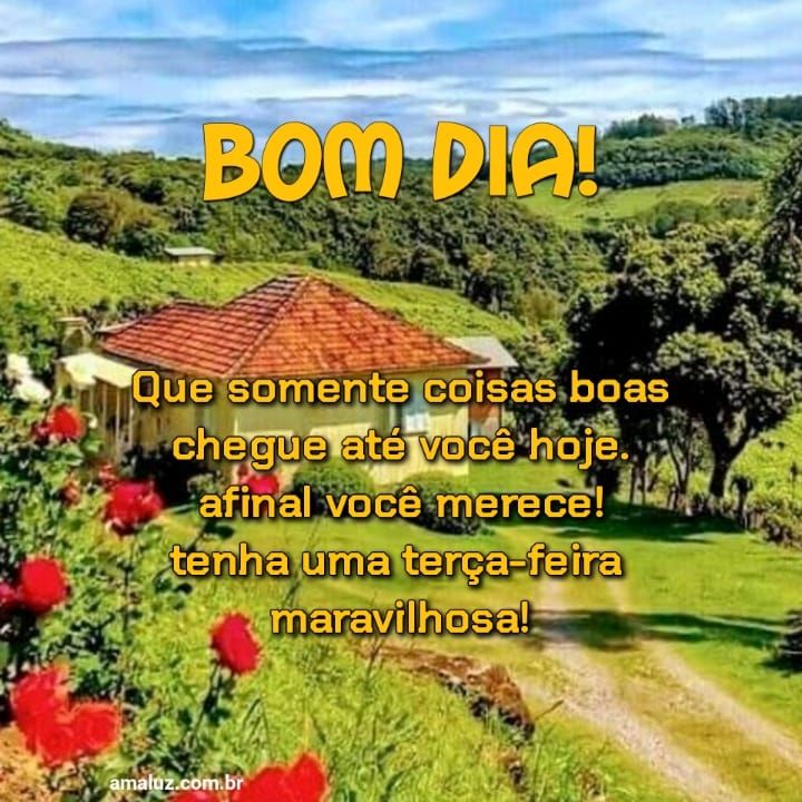 Bom dia somente coisas boas chegue até você hoje.