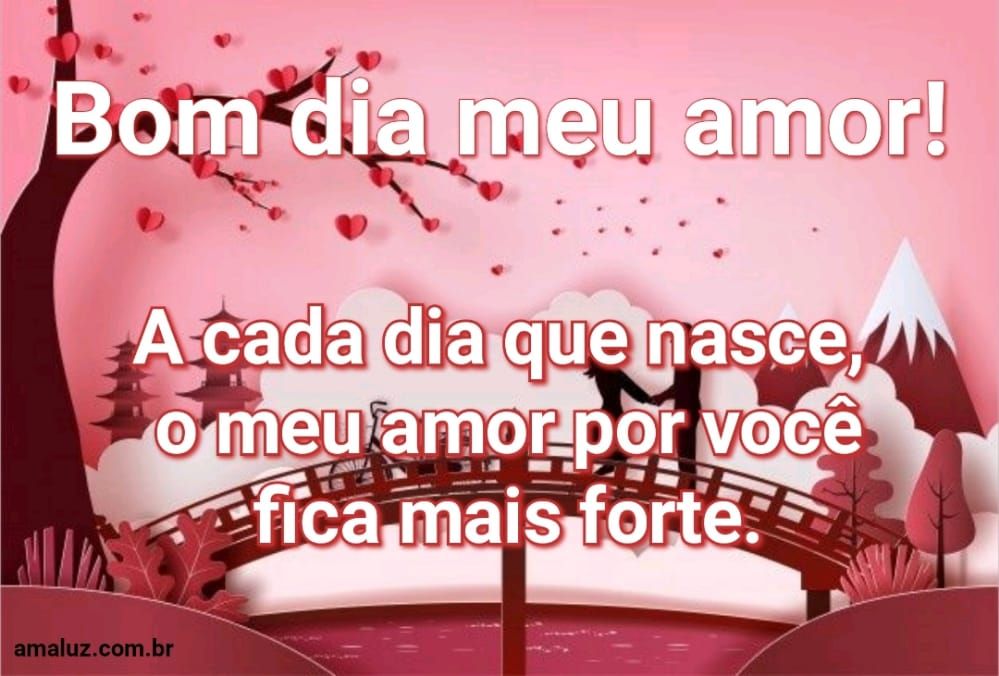Cada dia que nasce meu amor por você fica mas forte bom dia amor