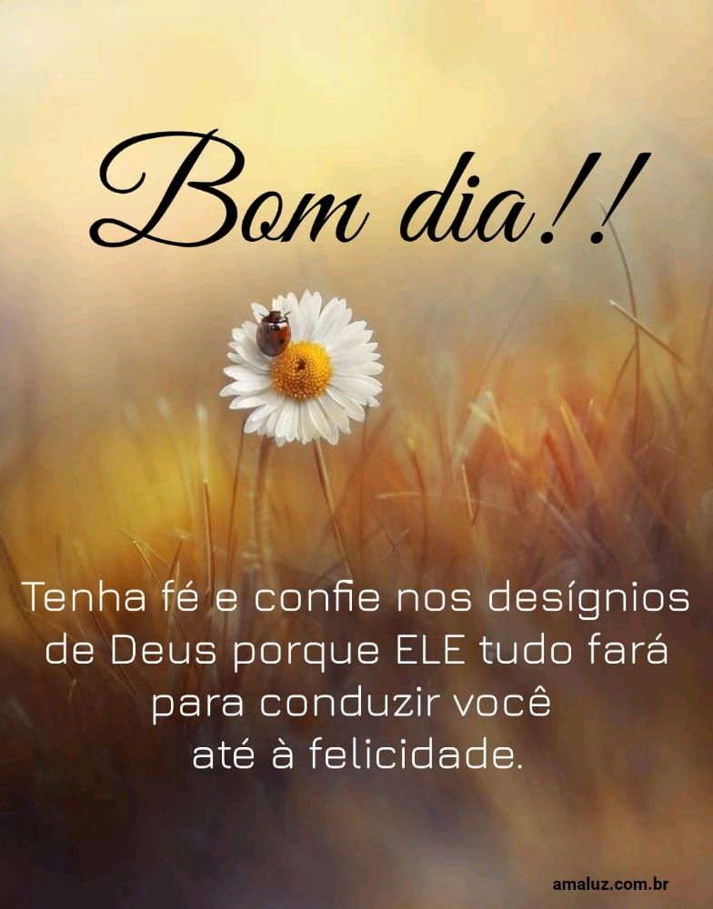 Deus te conduzirá para a felicidade bom dia