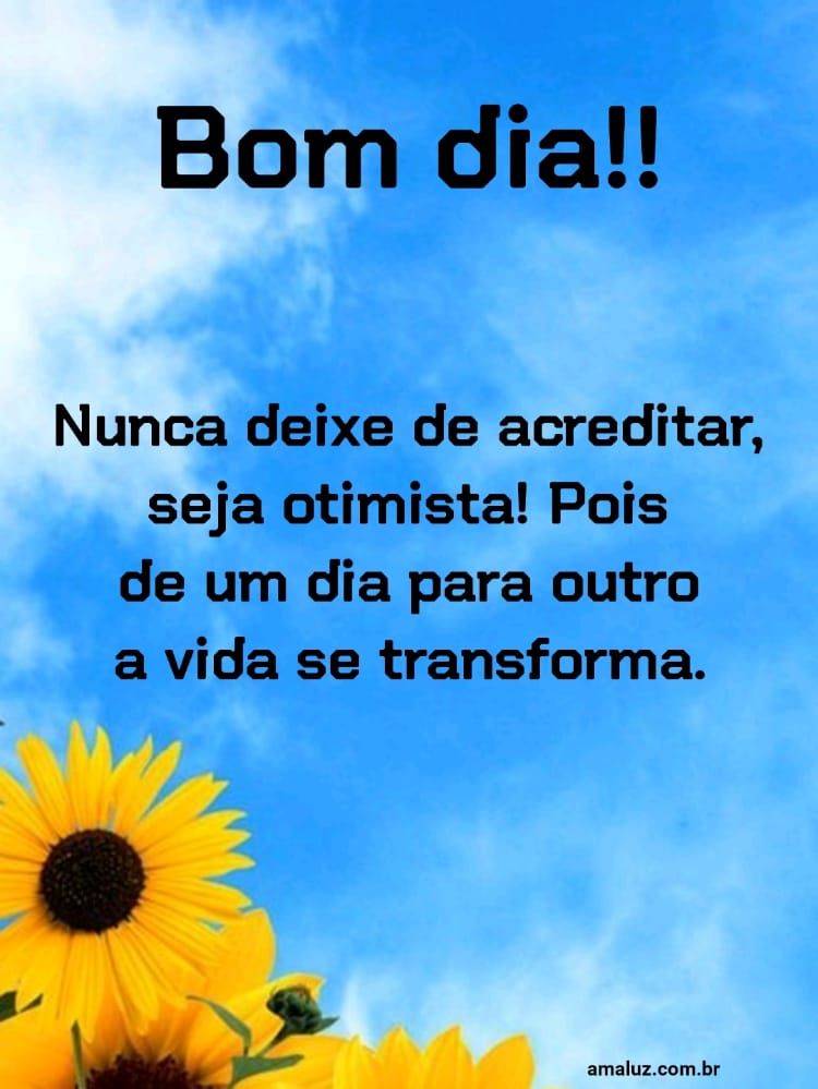 Nunca deixe de acreditar a vida se transforma bom dia