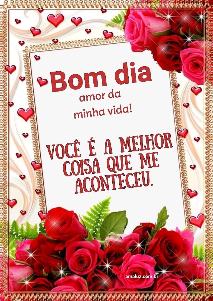 Você é a melhor coisa que me aconteceu bom dia amor