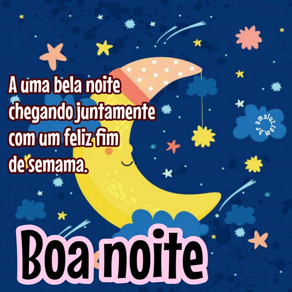 a uma bela noite chegando juntamente com um feliz fim de semana
