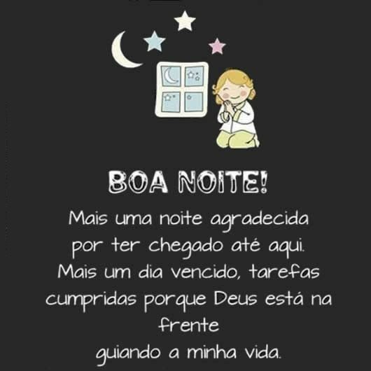 boa noite com mais uma noite agradecida
