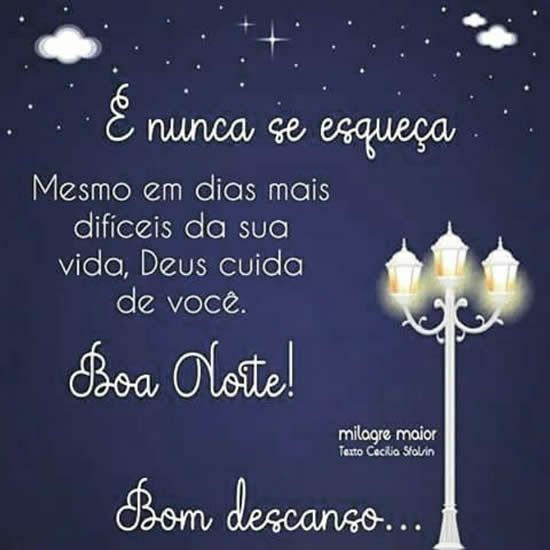 boa noite deus cuida de você bom descanso
