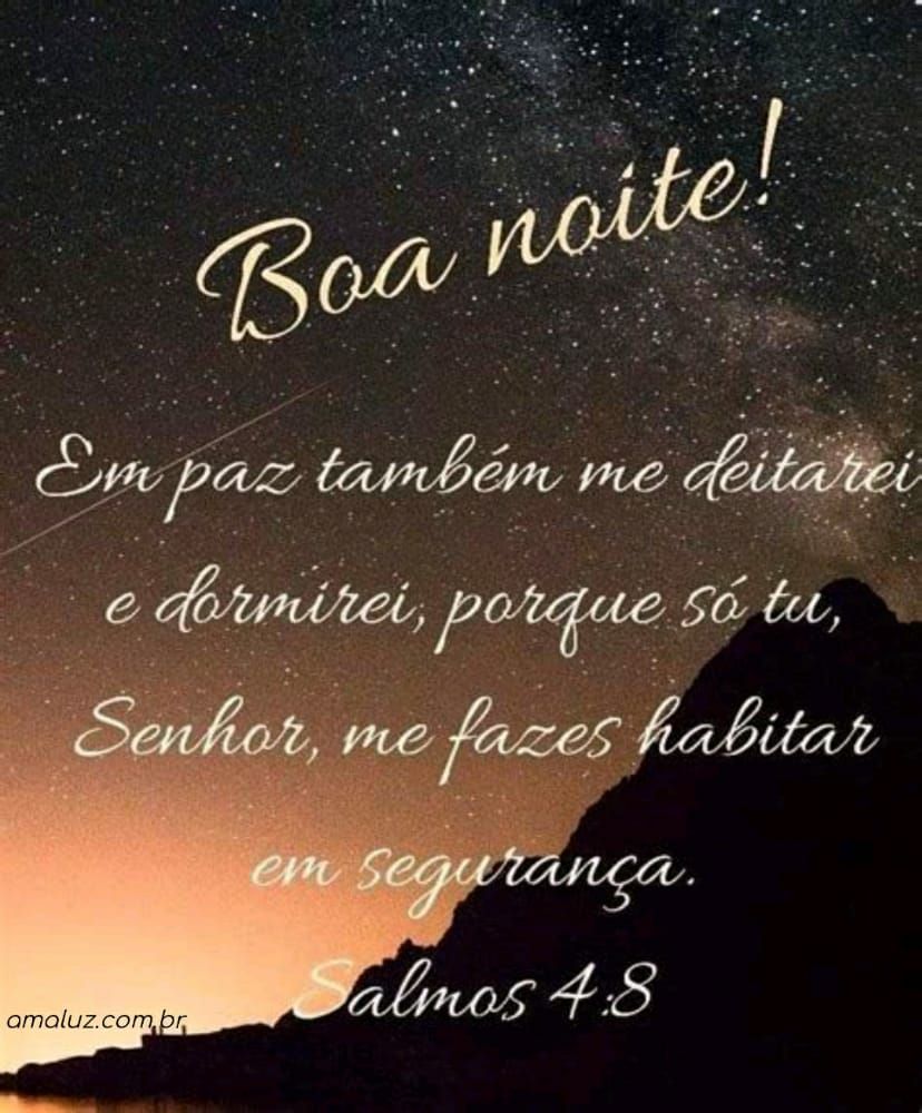 boa noite em paz me deitarei