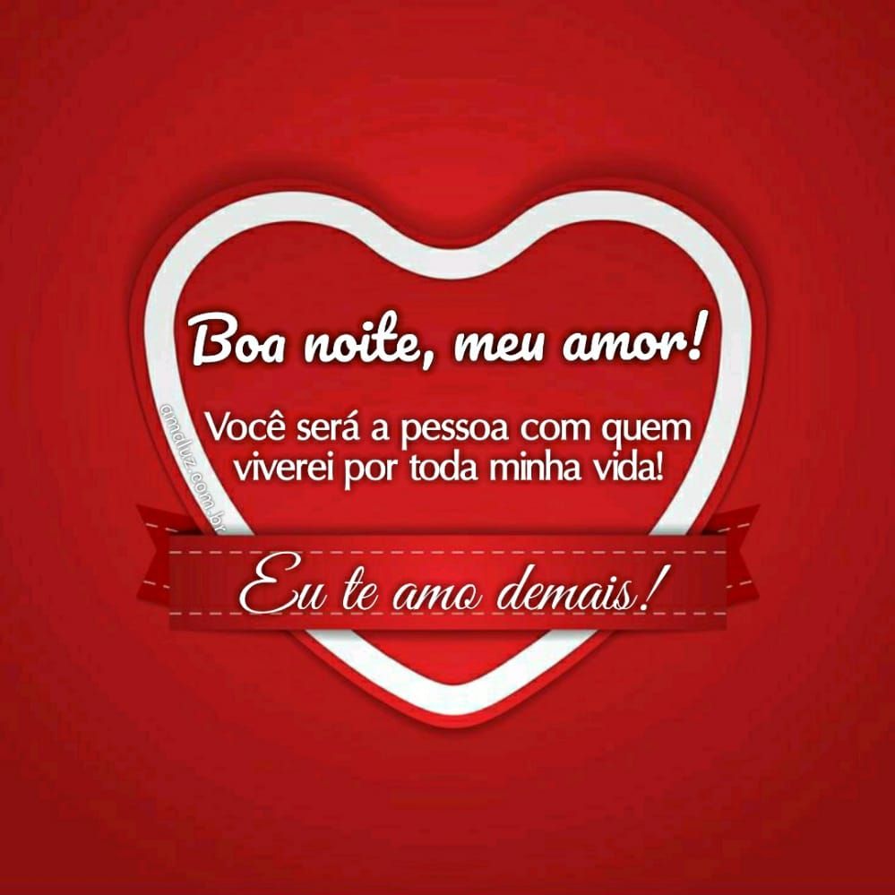 boa noite meu amor você é a pessoa que viverei por toda vida
