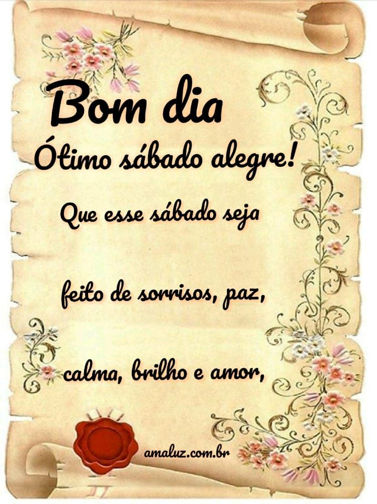 bom dia ótimo sábado alegre