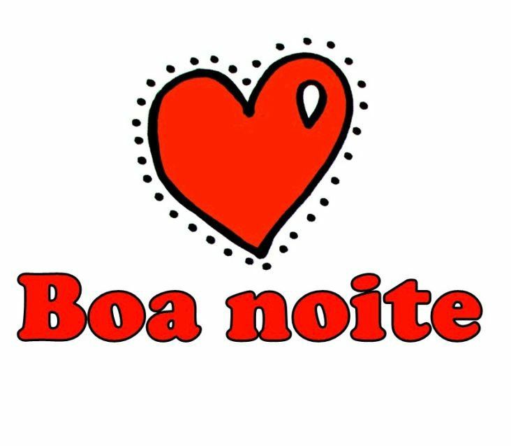 figurinha com coração vermelho de boa noite