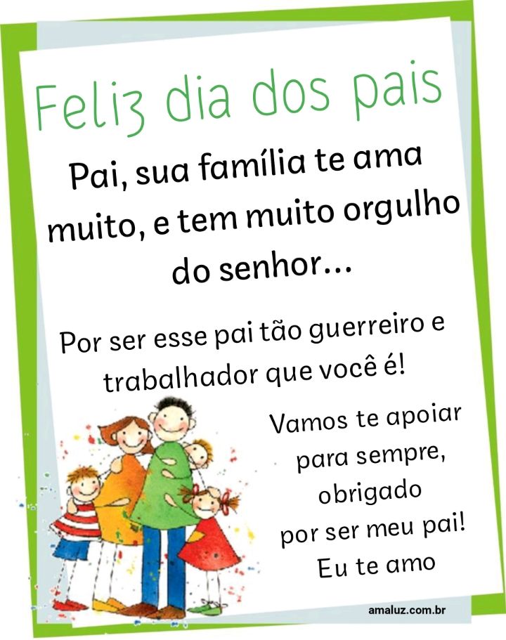 Sua família te ama feliz dia dos pais 