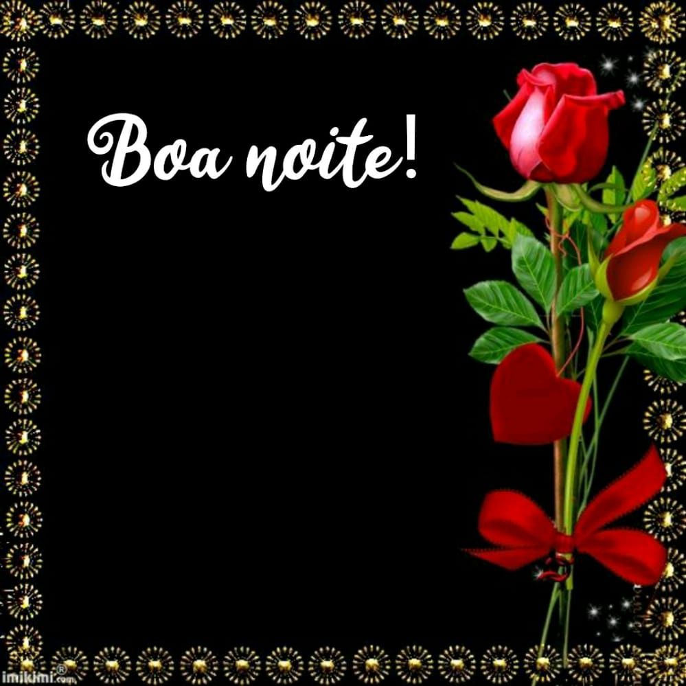 linda rosa vermelha com vundo preta e boa noite