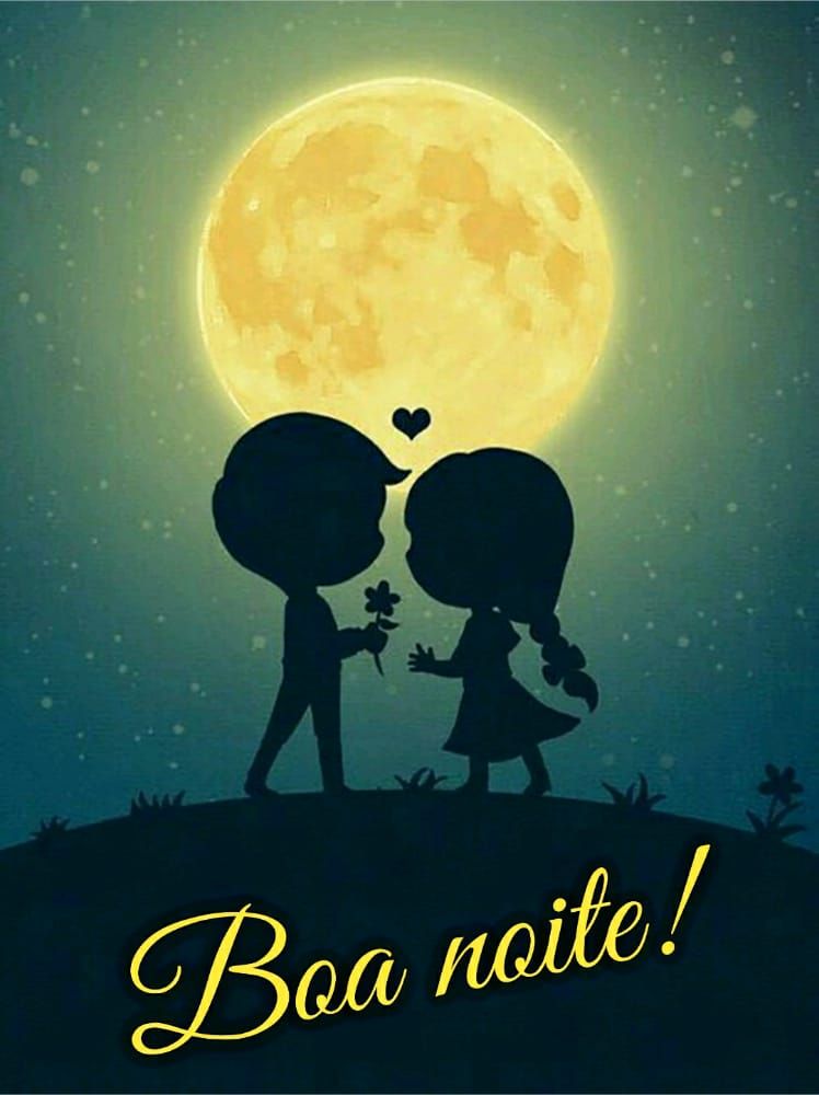 lua amarelada com boa noite e casalsinho