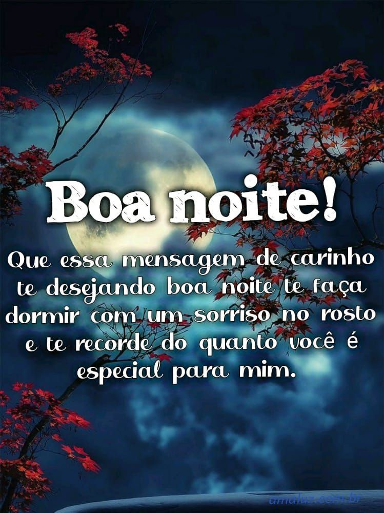 que essa mensagem de boa noite com carinho te faça dormi bem
