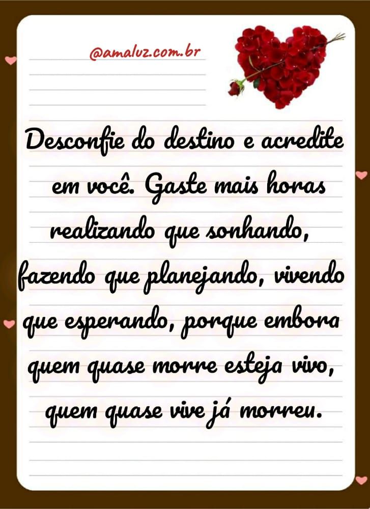 textos de motivação desconfie do destino e acredite em você