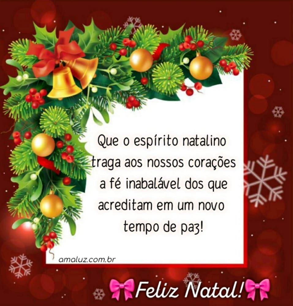 feliz natal acredite em um novo tempo de paz