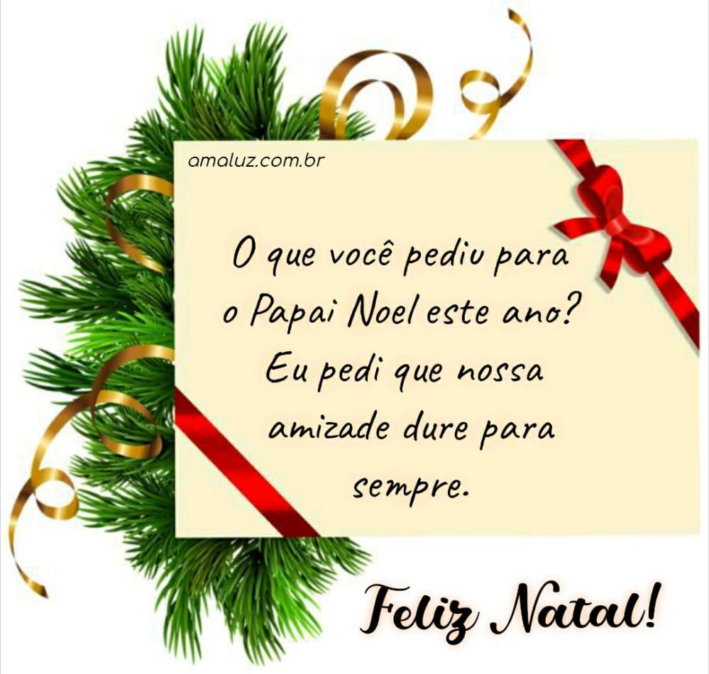 pedi ao papai noel que nossa amizade dure para sempre feliz natal