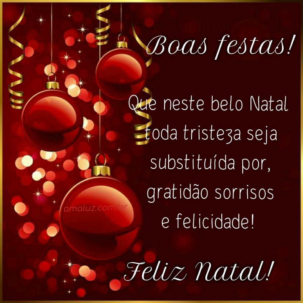 que neste belo natal tenha gratidão sorrisos e felicidade