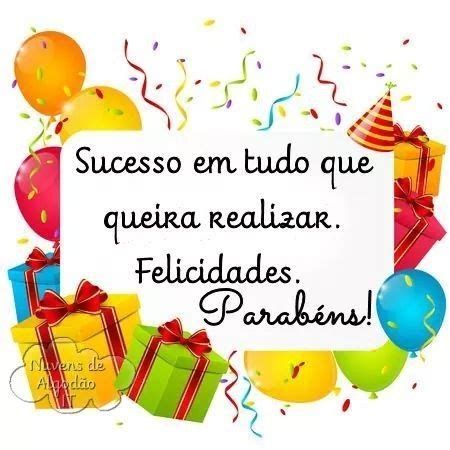 sucesso em tudo que queira realizar parabéns